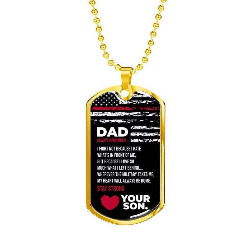 Dad Dog Tag, Father’S Day Dog Tag Necklace Gift For Dad From A Military, Navy, Airforce Son, Deployment Gift, Long Distance Christmas Day Rakva