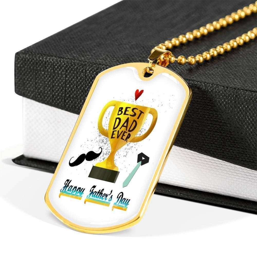 Dad Dog Tag Father’S Day Gift, Best Dad Ever Dog Tag Military Chain Necklace For Dad Dog Tag-1 Father's Day Rakva