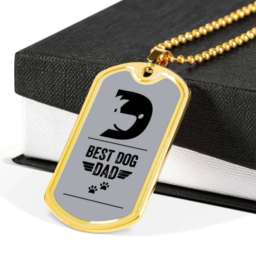 Dad Dog Tag Father’S Day Gift, Best Dog Dad Dog Tag Military Chain Necklace For Dad Who Loves Dog Dog Tag Father's Day Rakva