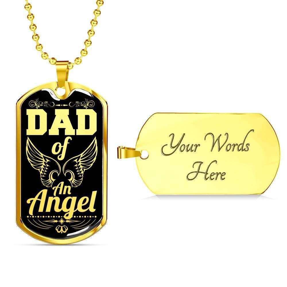 Dad Dog Tag Father’S Day Gift, Custom Dad Of An Angel Dog Tag Military Chain Necklace Gift For Dad Dog Tag Father's Day Rakva