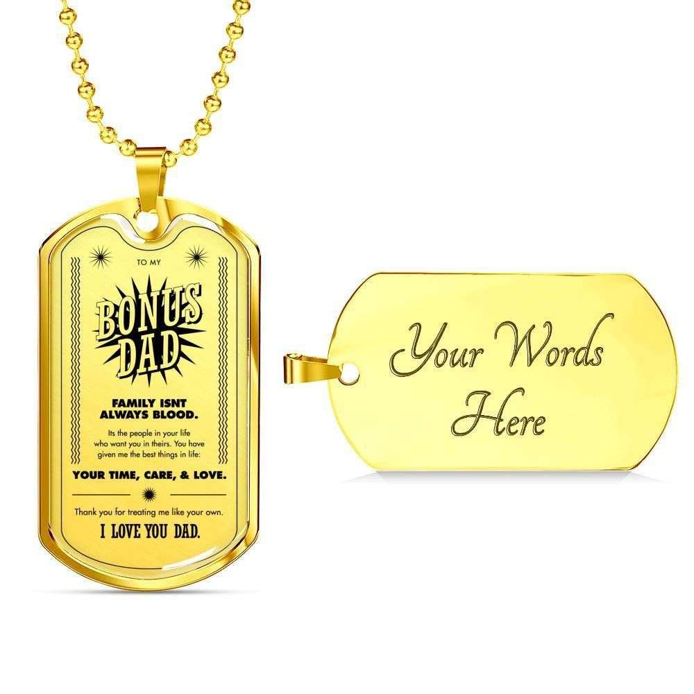 Dad Dog Tag Father’S Day Gift, Custom Dog Tag Military Chain Necklace Gift For Bonus Dad I Love You Dog Tag Father's Day Rakva