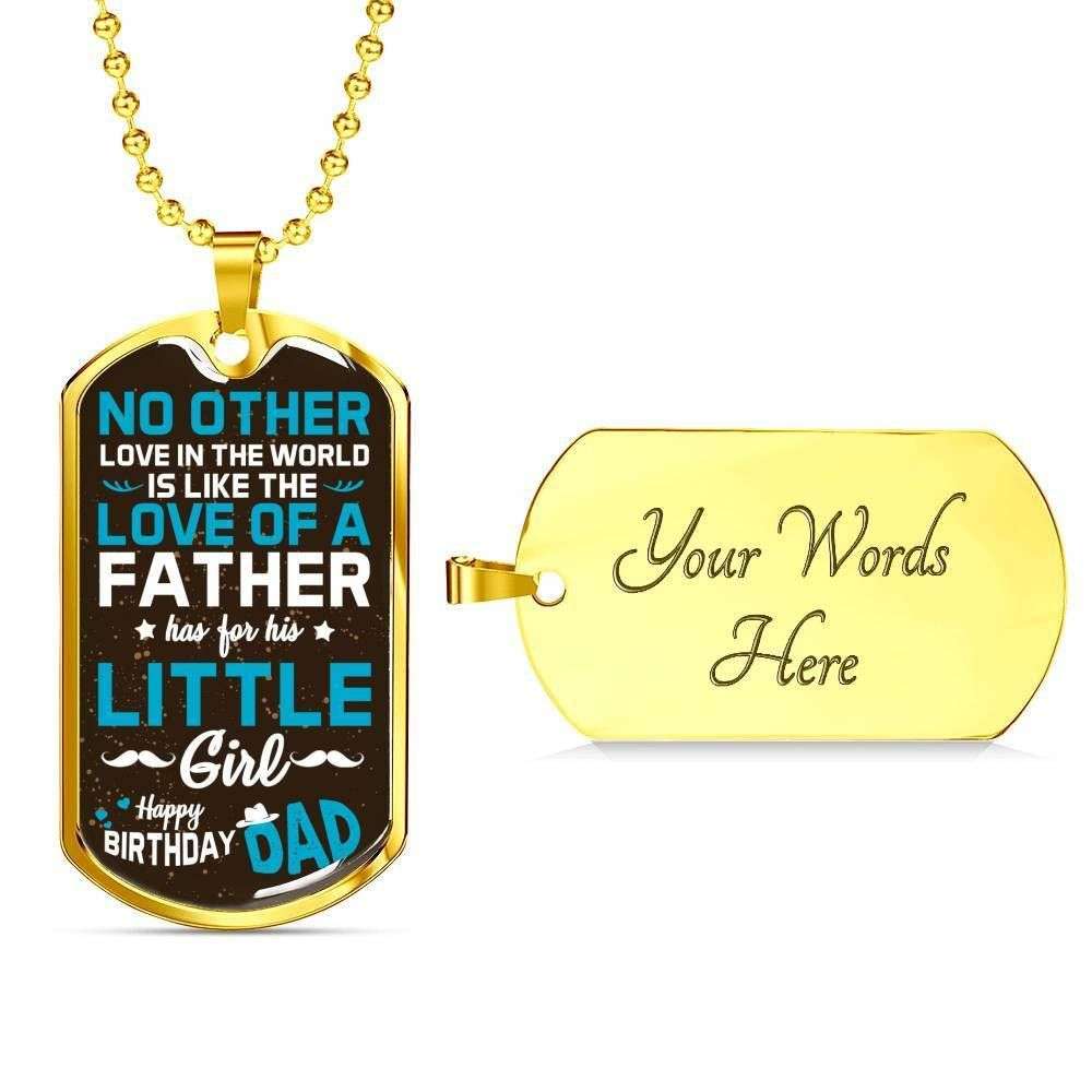 Dad Dog Tag Father’S Day Gift, Custom Happy Birthday Dad Dog Tag Military Chain Necklace For Dad Dog Tag Father's Day Rakva
