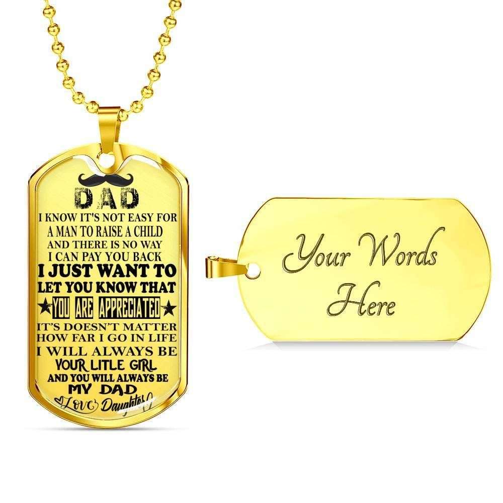 Dad Dog Tag Father’S Day Gift, Custom You Are Appreciated Dog Tag Military Chain Necklace Giving Daddy Dog Tag Father's Day Rakva