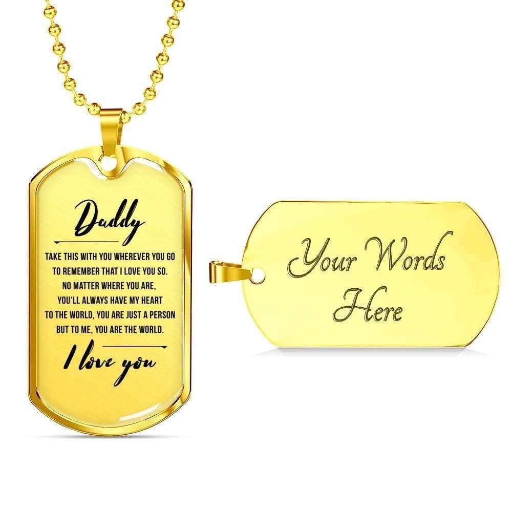 Dad Dog Tag Father’S Day Gift, I Love You Dog Tag Military Chain Necklace Gift For Dad Dog Tag Father's Day Rakva