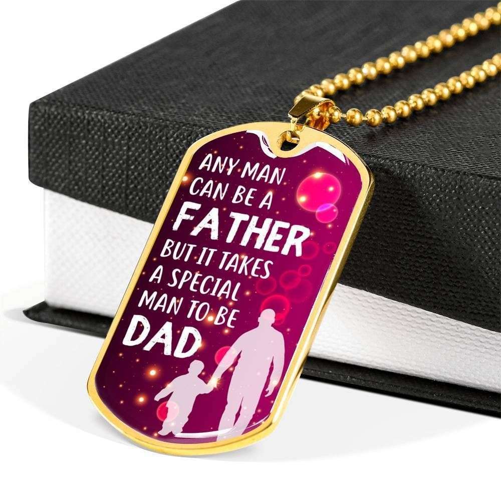 Dad Dog Tag Father’S Day Gift, It Takes A Special Man To Be Dad Giving Dad Dog Tag Military Chain Necklace Stainless Necklace Father's Day Rakva