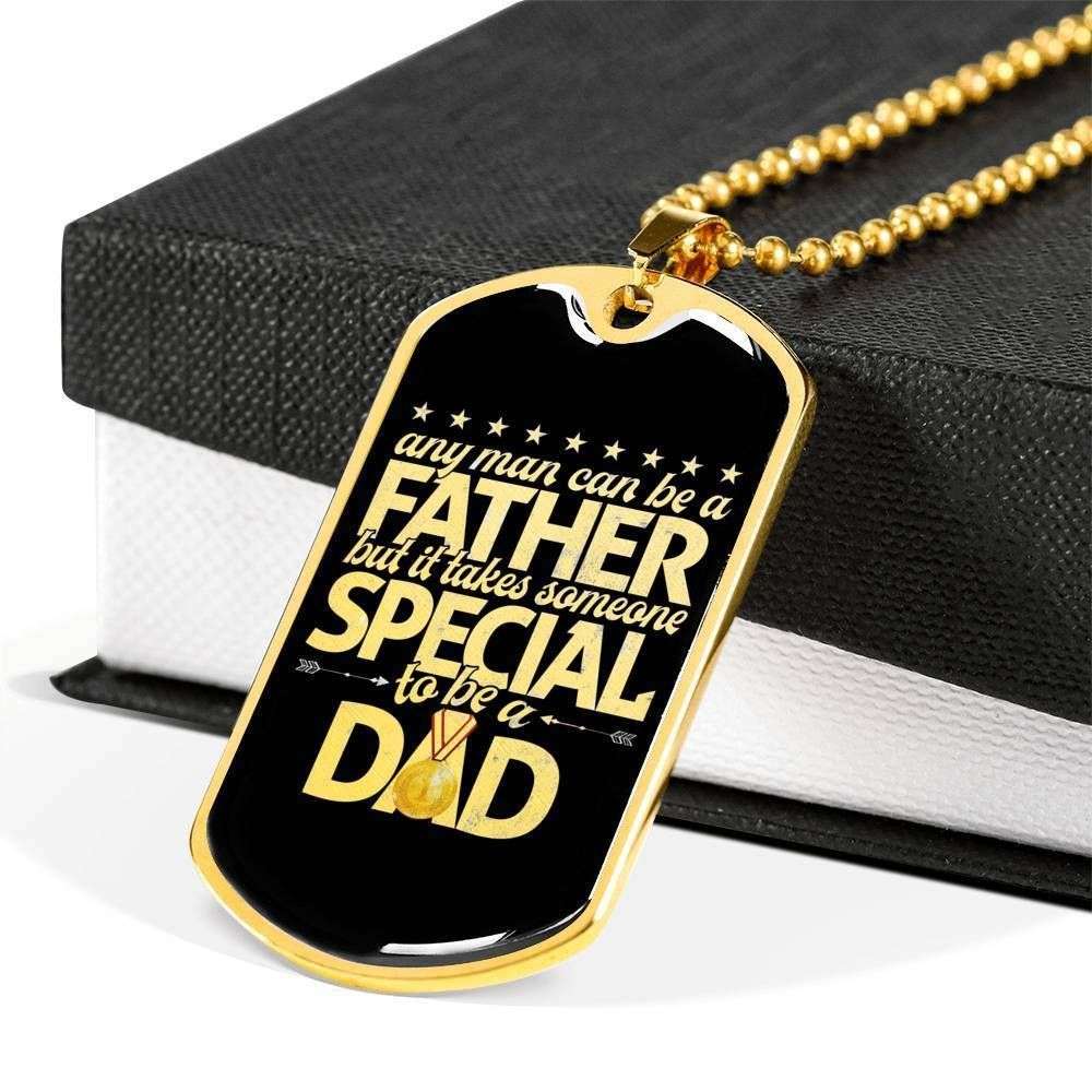 Dad Dog Tag Father’S Day Gift, It Takes Someone Special To Be A Dad Dog Tag Military Chain Necklace Present For Men Father's Day Rakva
