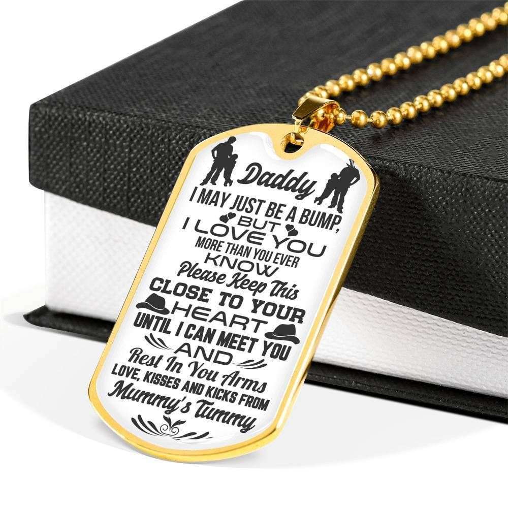 Dad Dog Tag Father’S Day Gift, Keep This Close To Your Heart Dog Tag Military Chain Necklace Gift For Dad Father's Day Rakva