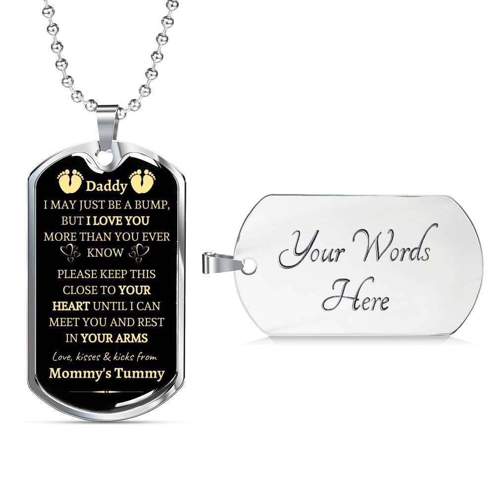 Dad Dog Tag Father’S Day Gift, Keep This Close To Your Heart Dog Tag Military Chain Necklace Gift For Daddy Father's Day Rakva