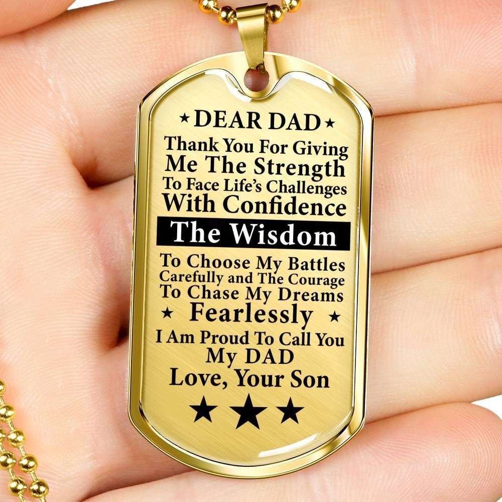 Dad Dog Tag Father’S Day Gift, Proud To Call You My Dad Dog Tag Military Chain Necklace Custom Engraved Father's Day Rakva