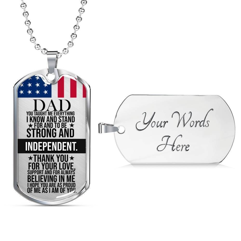 Dad Dog Tag Father’S Day Gift, Thank For Your Love Dog Tag Military Chain Necklace Gift For Dad Father's Day Rakva