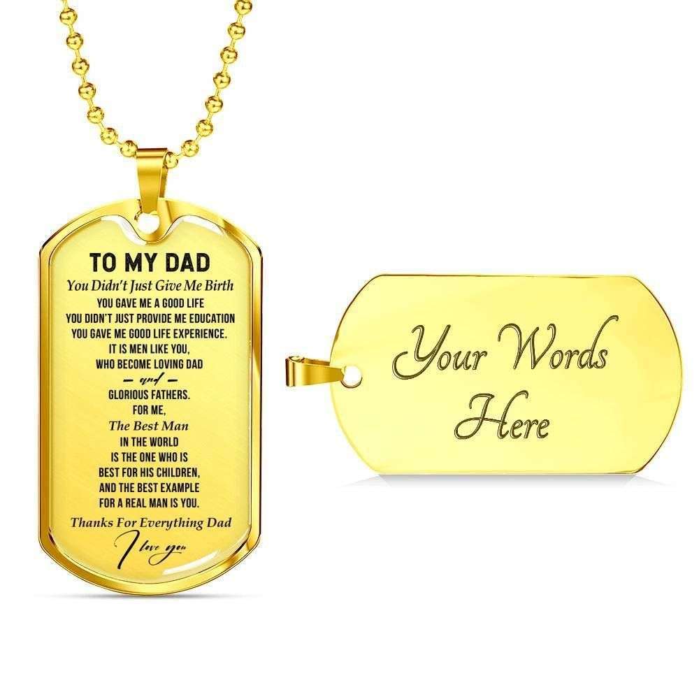 Dad Dog Tag Father’S Day Gift, Thanks For Everything Dad Dog Tag Military Chain Necklace Gift For Dad Father's Day Rakva