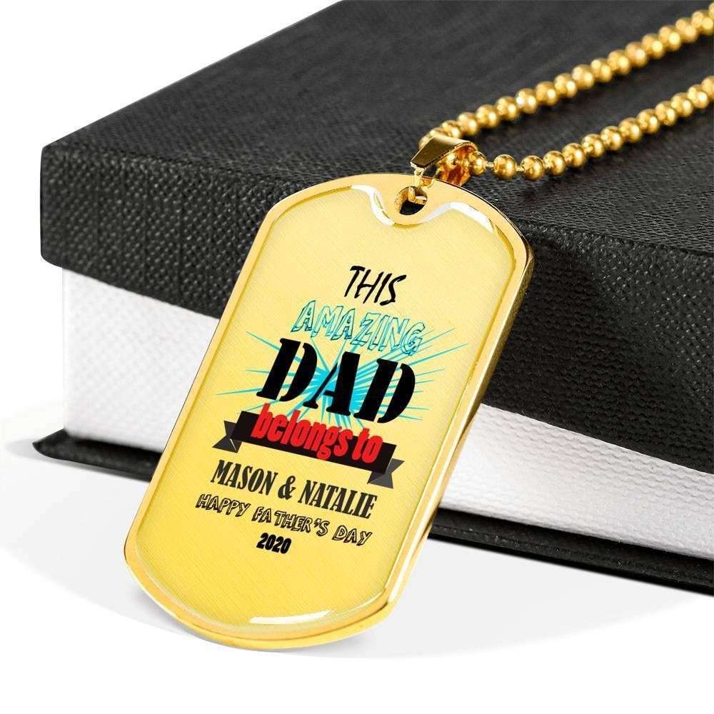 Dad Dog Tag Father’S Day Gift, This Amazing Dad Dog Tag Military Chain Necklace For Dad Father's Day Rakva