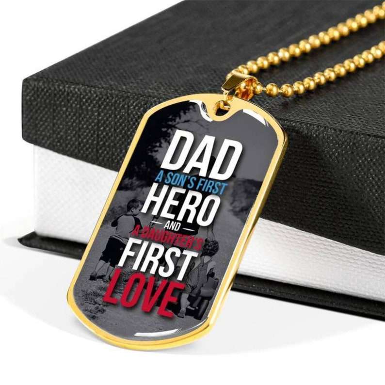 Dad Dog Tag Father’S Day Necklace, Gift For Dad, Daddy Gift, Father’S Day Gift, Husband Boyfriend Dad Engraved Dog Tag Christmas Day Rakva