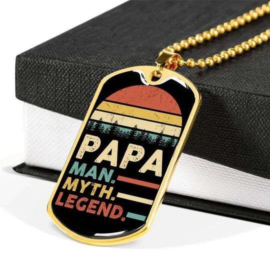 Dad Dog Tag Father’S Day, Retro Vintage Design Man Myth Legend Dog Tag Necklace Gift For Dad Father's Day Rakva