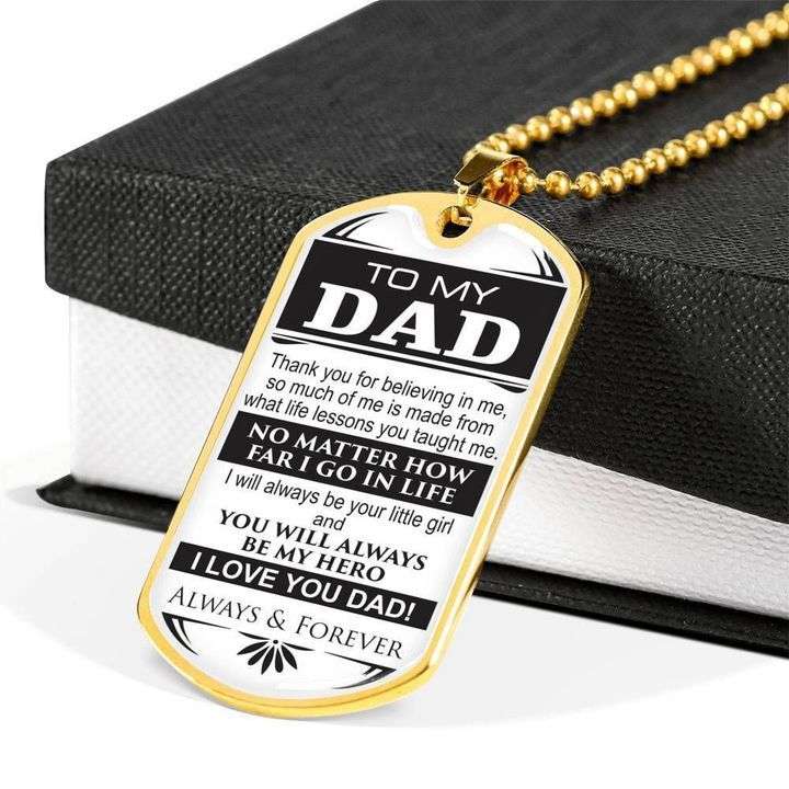 Dad Dog Tag Father’S Day, Thank For Believing In Me Dog Tag Necklace Gift For Dad Father's Day Rakva