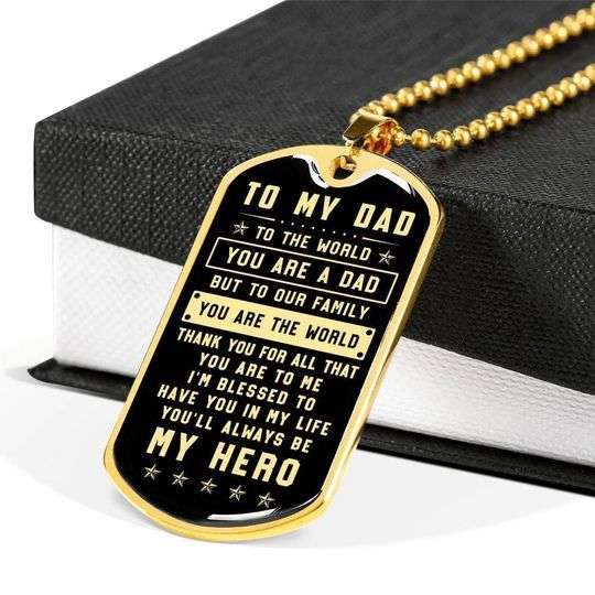 Dad Dog Tag Father’S Day, Thanks For All That You Are To Me Dog Tag Necklace For Dad Father's Day Rakva