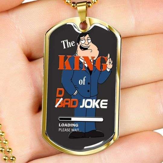 Dad Dog Tag Father’S Day, The King Of Joke Dog Tag Necklace Gift For Daddy Father's Day Rakva