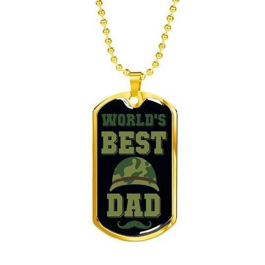 Dad Dog Tag Father’S Day, World’S Best Army Dad Camo Dog Tag Necklace Gift For Dad Father's Day Rakva