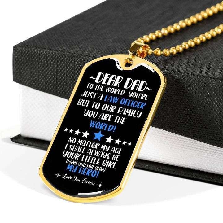 Dad Dog Tag Father’S Day, You Are Just A Law Officer Stainless Dog Tag Necklace Gift For Dad Father's Day Rakva