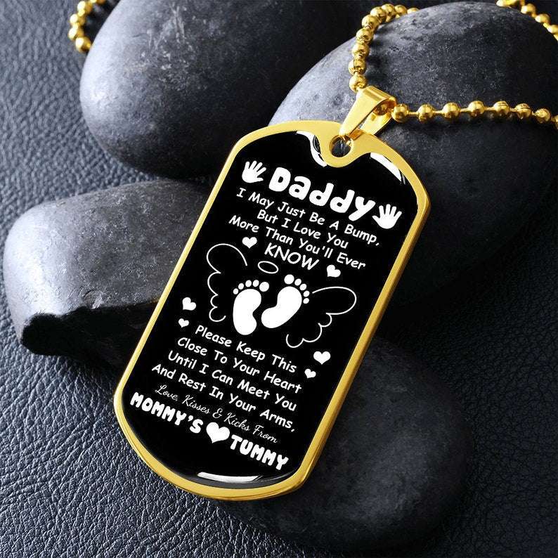 Dad Dog Tag, Husband Dog Tag, Father’S Day Dog Tag Necklace, New Dad Gift, Daddy Gift From Unborn Baby, New Dad Gift From Wife V3 Christmas Day Rakva