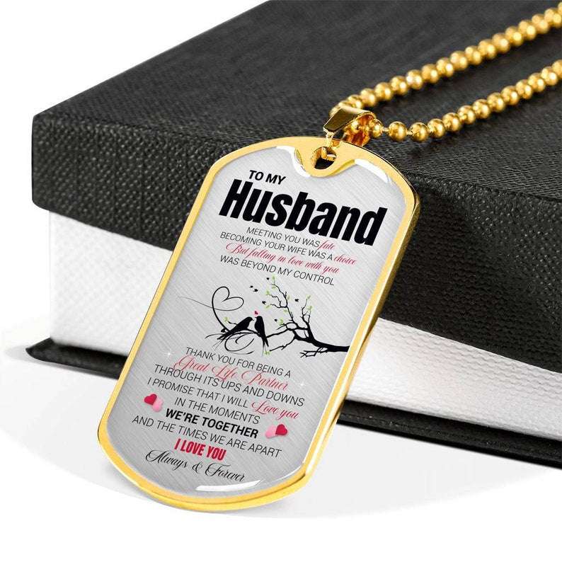 Dad Dog Tag, Husband Dog Tag, To My Husband Father’S Day Dog Tag, Thank You For Being A Great Life Partner Christmas Day Rakva
