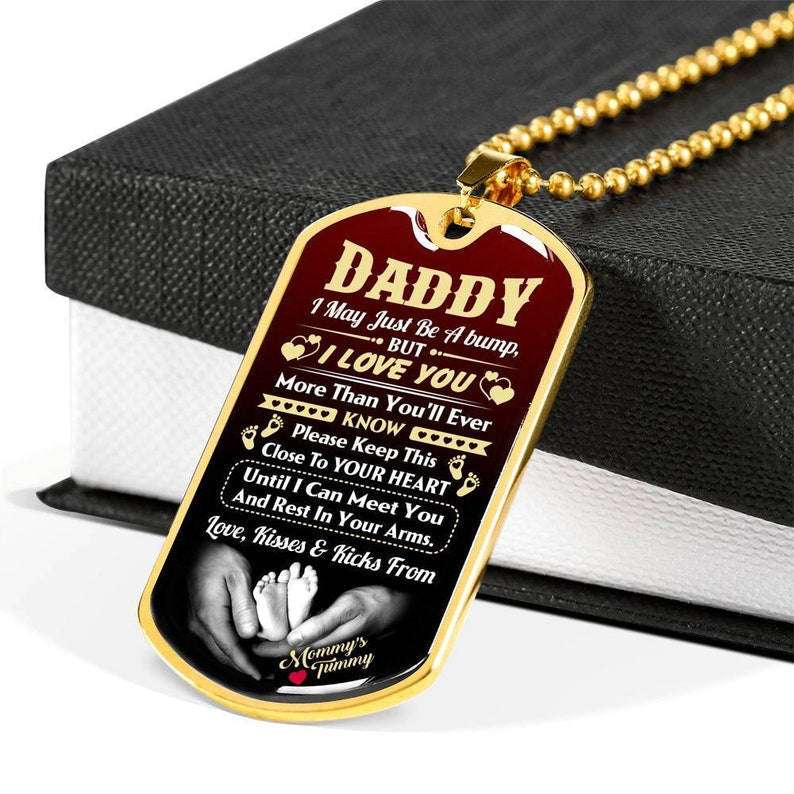 Dad Dog Tag, Husband Father’S Day Dog Tag Necklace, Daddy Gift From Unborn Baby, New Dad Gift, New Dad Gift From Wife Christmas Day Rakva