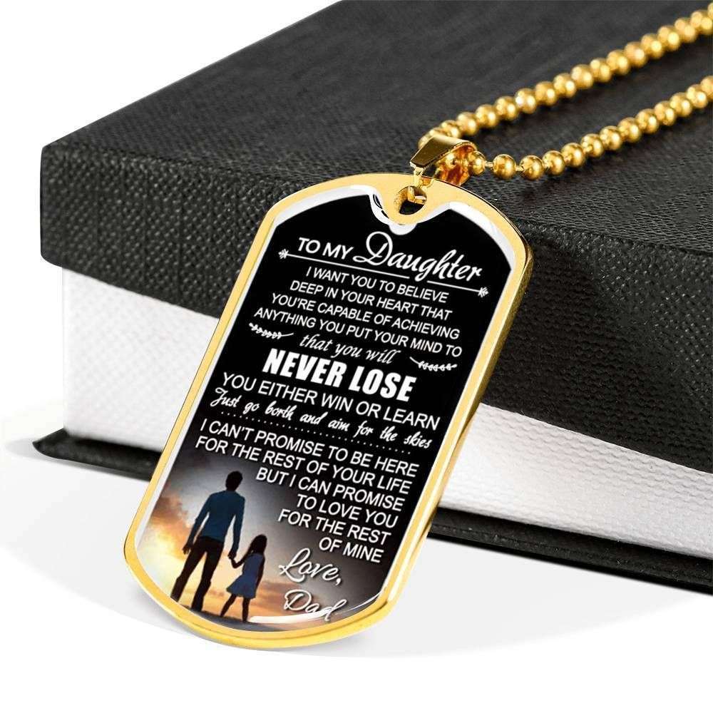 Daughter Dog Tag Custom Picture, Believe Deep In Your Heart Dog Tag Necklace For Daughter Dughter's Day Rakva