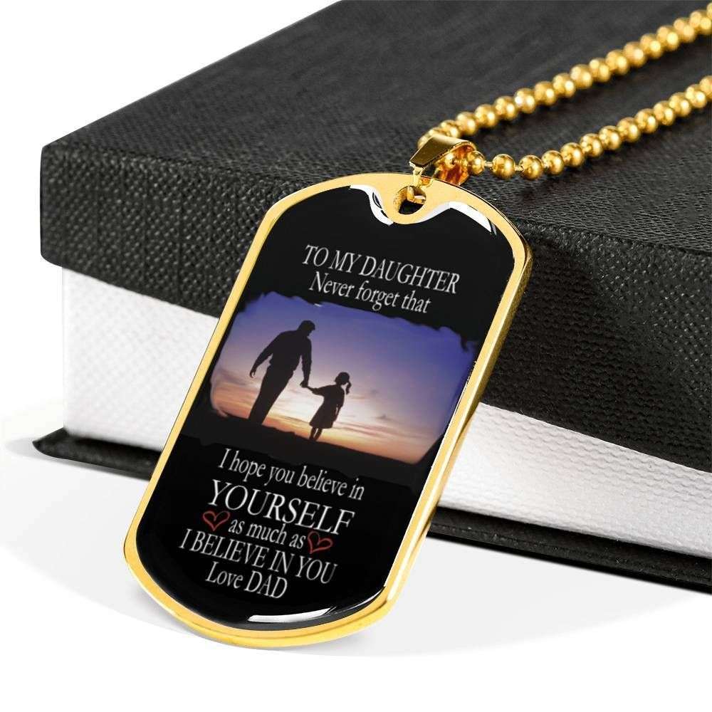 Daughter Dog Tag Custom Picture, Dad And Daughter Necklace Gift “ Love, Dad Dughter's Day Rakva