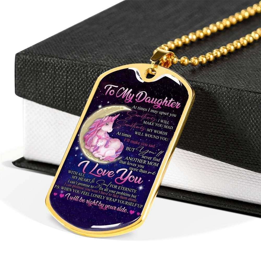 Daughter Dog Tag Custom Picture, To My Daughter I’Ll Be Right By Your Side Dog Tag Military Chain Necklace Dughter's Day Rakva