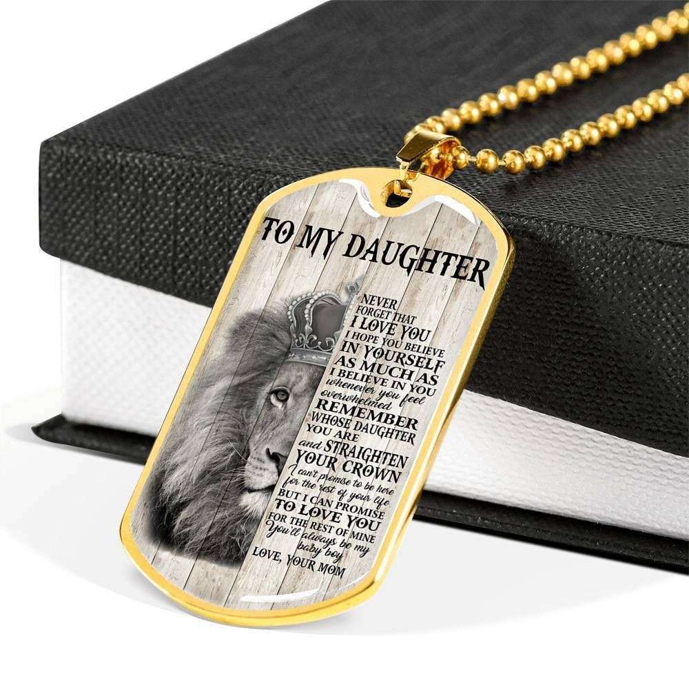 Daughter Dog Tag Custom Picture, To My Daughter Never Forget That I Love You Dog Tag Military Chain Necklace Dughter's Day Rakva