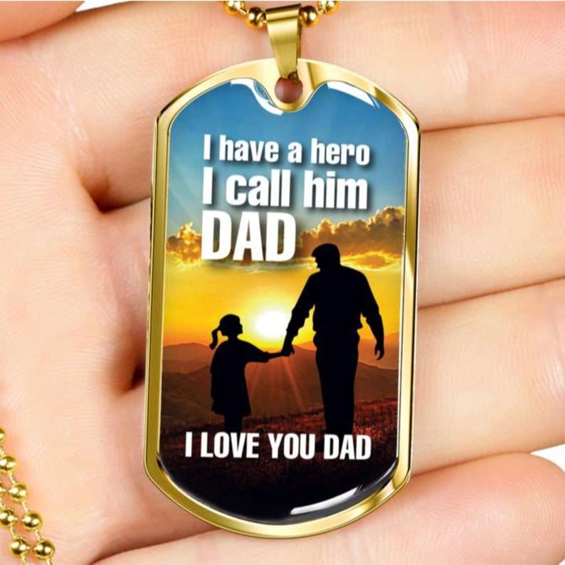Daughter Dog Tag Necklace From Dad, Father & Daughter Necklace, Daughter Gifts From Dad, Dog Tag Necklace, Dad Daughter Gift Dughter's Day Rakva