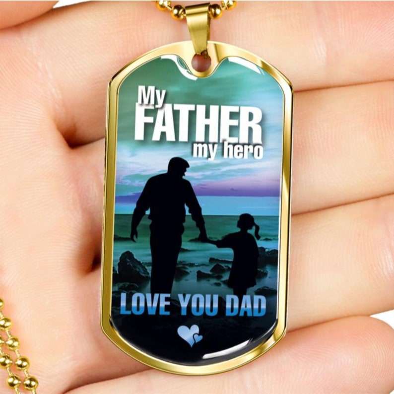 Daughter Dog Tag, Personalized Dog Tag Necklace, Dog Tag Necklace For Women, Daughter Gifts From Dad, Daughter Necklace From Dad Dughter's Day Rakva