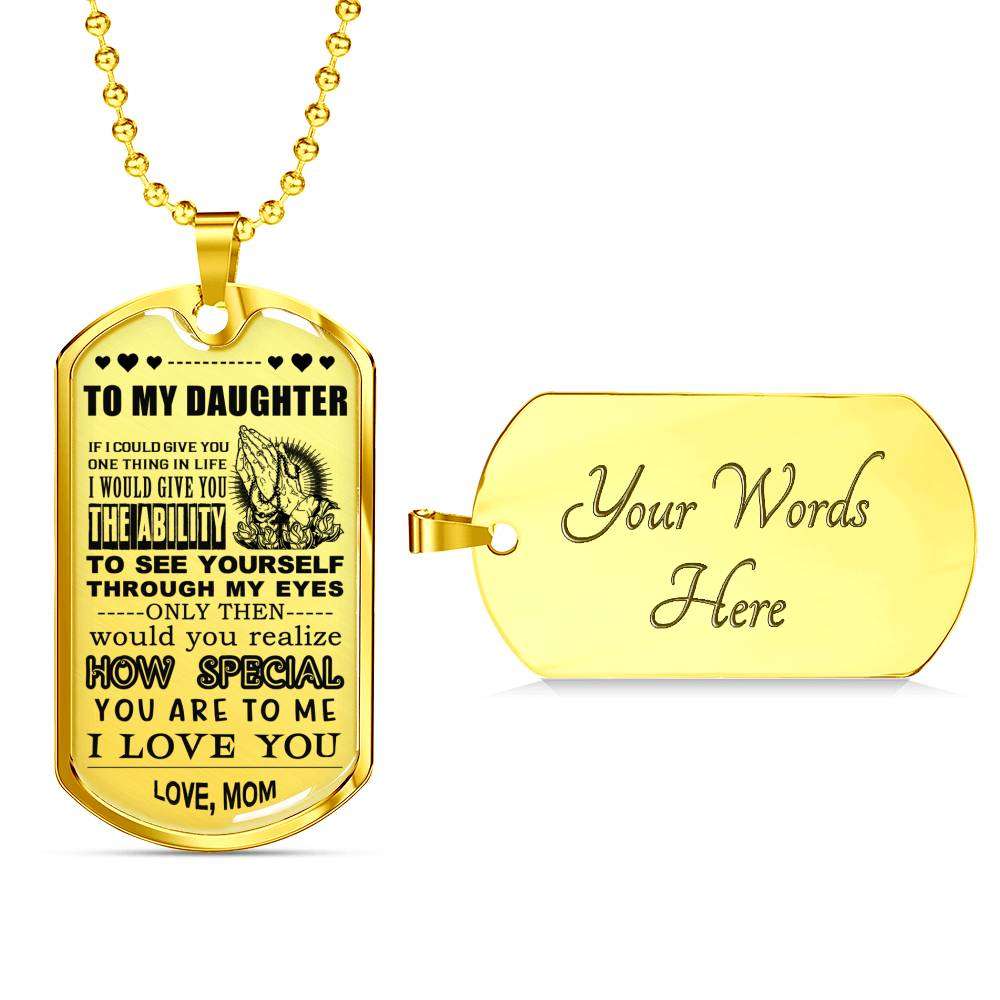 Daughter Dog Tag, To My Daughter Custom Picture: Special Dog Tag For Daughter From Mom, Amazing Daughter Dog Tag Dughter's Day Rakva