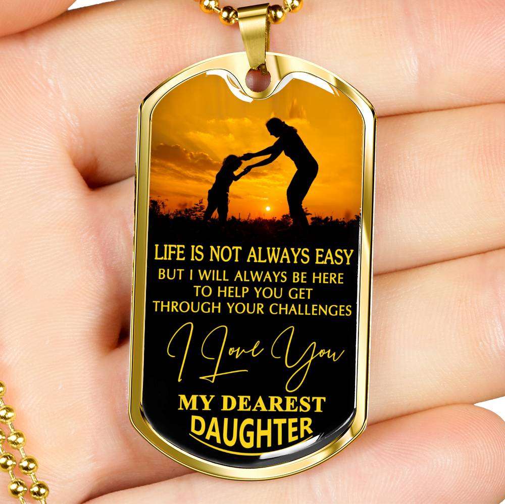 Daughter Dog Tag, To My Daughter Dog Tag: Gift For Daughter, Daughter Necklace-1 Dughter's Day Rakva