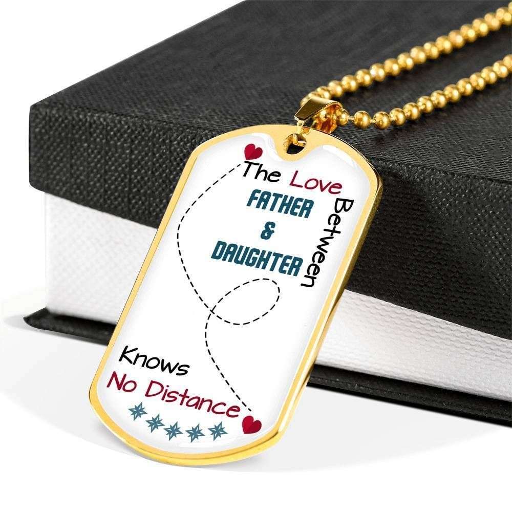 Daughter Dog Tag,Love Between Father And Daughter Dog Tag Military Chain Necklace Gift For Daughter Dughter's Day Rakva