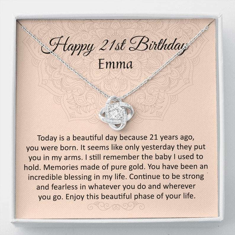 Daughter Necklace 21st Birthday Necklace Silver EFYTAL 21st