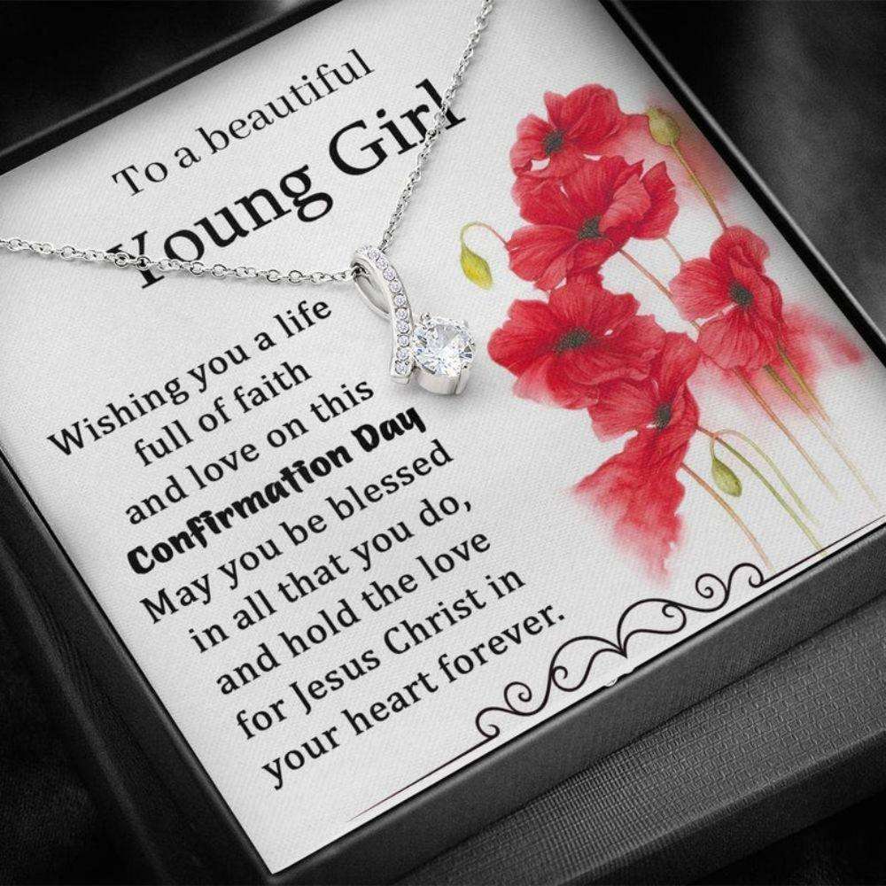 Daughter Necklace, Friend Necklace, To A Beautiful Young Lady “ Confirmation Necklace, Confirmation Gifts For Girl Gifts For Daughter Rakva