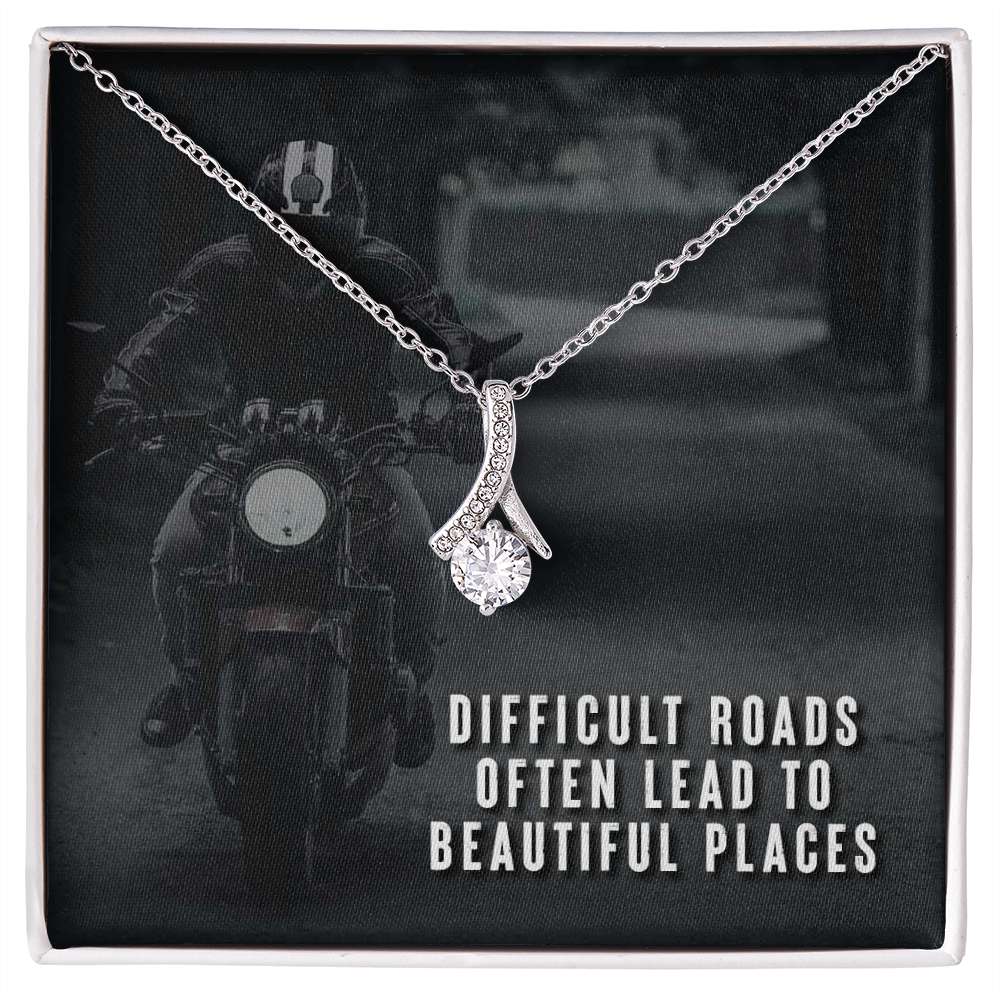 Difficult roads often lead to beautiful places Alluring - 925 Sterling Silver Necklace Rakva