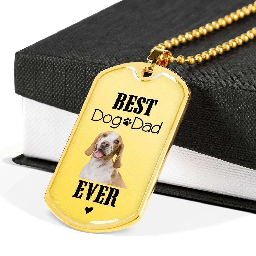 Dog Dad Dog Tag Custom Picture, Best Dog Dad Ever Dog Tag Necklace Gift For Dad Father's Day Rakva