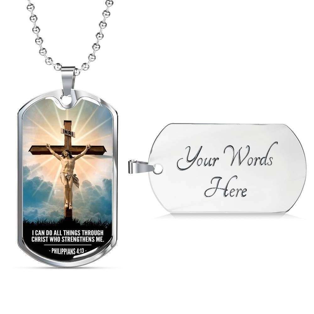 Dog Tag Custom Picture I Can Do All Things Through Christ Dog Tag Necklace Rakva