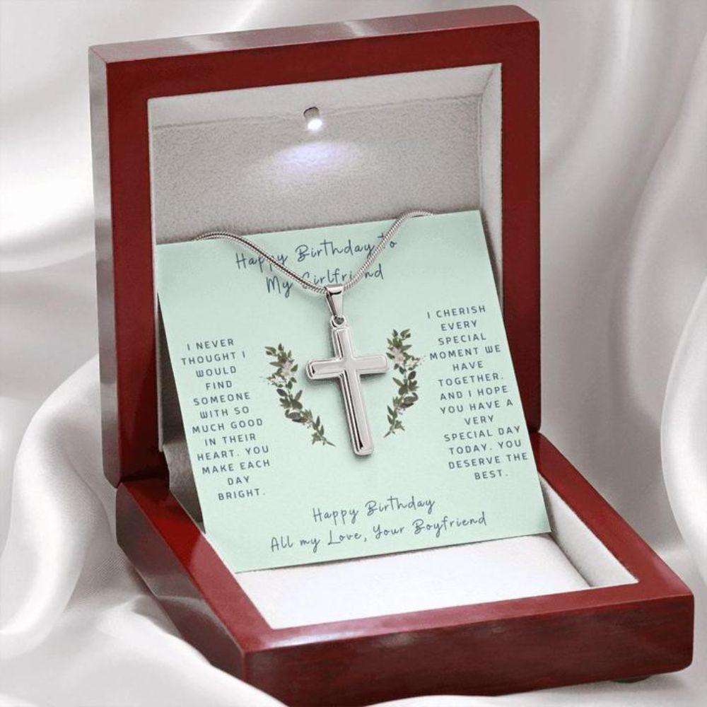 Girlfriend Necklace, Cross Necklace To Girlfriend “ Faithful Cross Necklace “ Gift Necklace Message Card Gifts For Friend Rakva