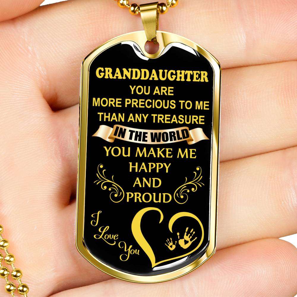 Granddaughter Dog Tag, Custom Picture Dog Tag For Granddaughter: Gift For Granddaughter Dog Tag-1 Gifts For Daughter Rakva