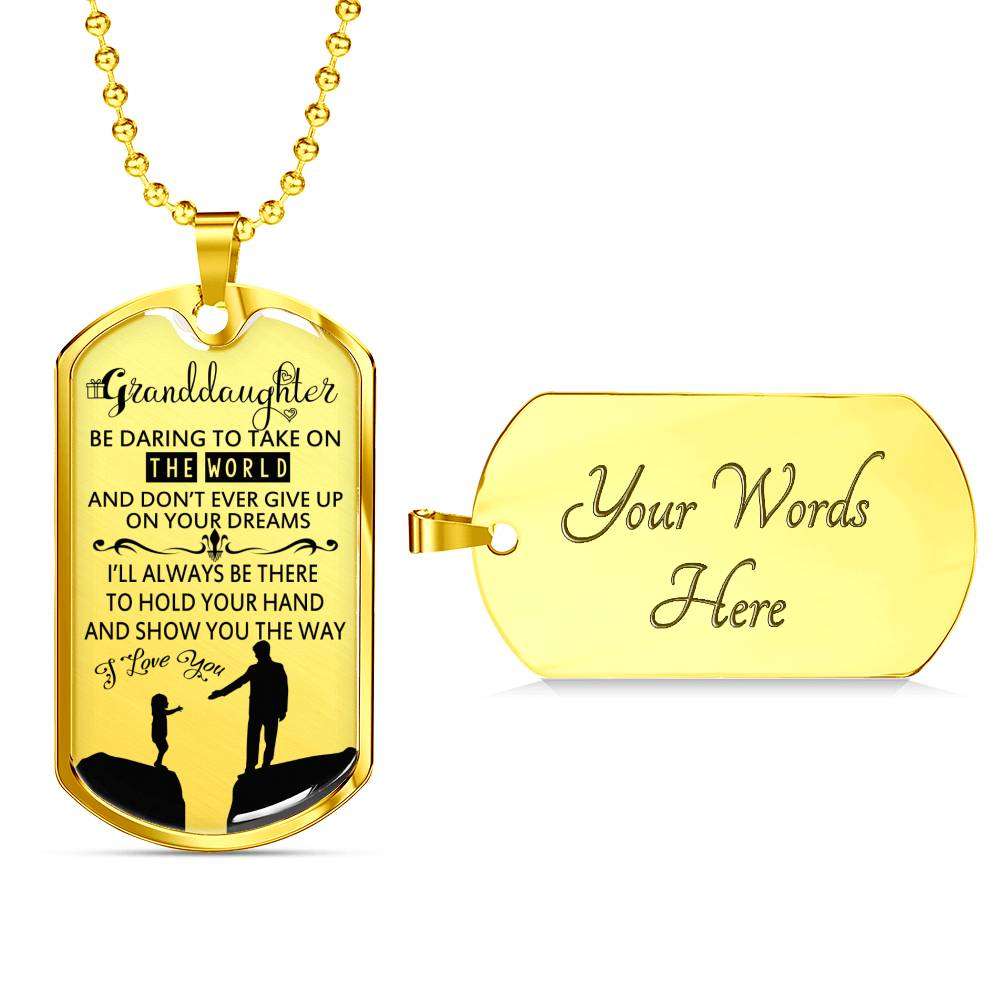 Granddaughter Dog Tag Custom Picture, To My Granddaughter Dog Tag : Gifts From Grandparents, Great Granddaughter Gifts Dog Tag-3 Gifts For Daughter Rakva