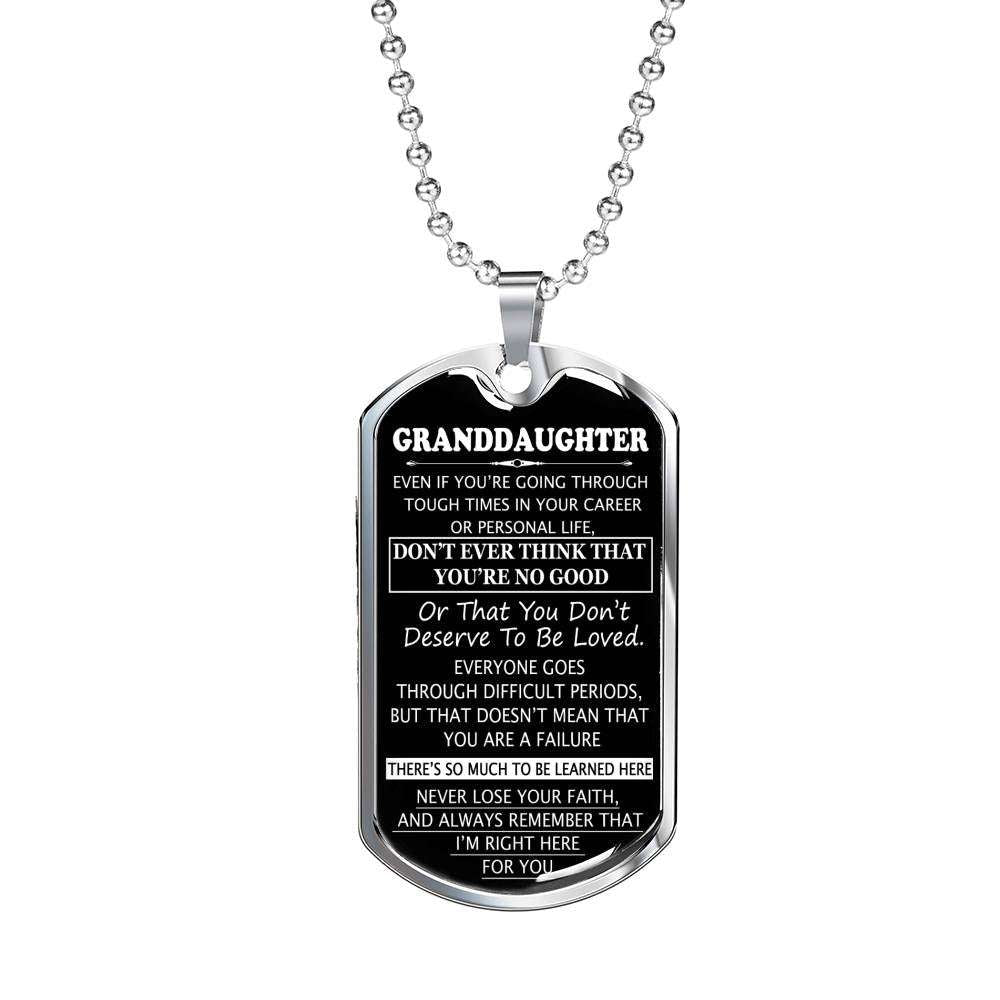 Granddaughter Dog Tag, Dog Tag For Granddaughter: Gift For Granddaughter Dog Tag-18 Gifts For Daughter Rakva