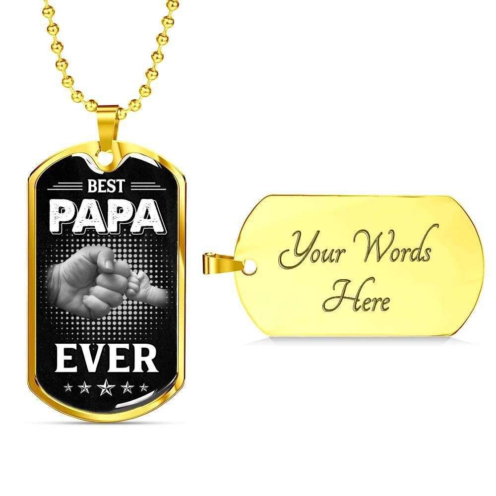 Grandfather Dog Tag, Custom Picture Best Papa Ever Dog Tag Military Chain Necklace Gift For Dad Dog Tag Gifts for dad Rakva
