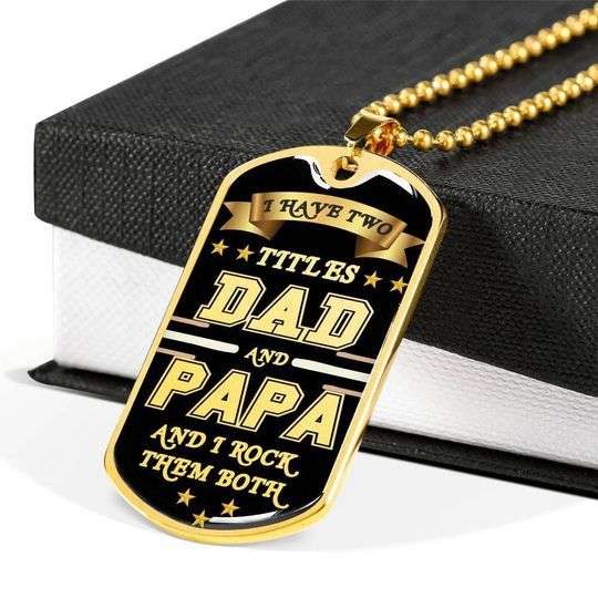 Grandfather Dog Tag Custom Picture Father’S Day, My Real Hero Dad And Papa Dog Tag Necklace For Dad Father's Day Rakva