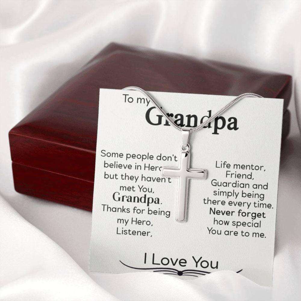 Grandfather Necklace, Grandpa Fathers Day Gift, Gift For Grandad, Christian Necklace For Grandfather, Fathers Day Gift For Grandpa From Baby Rakva