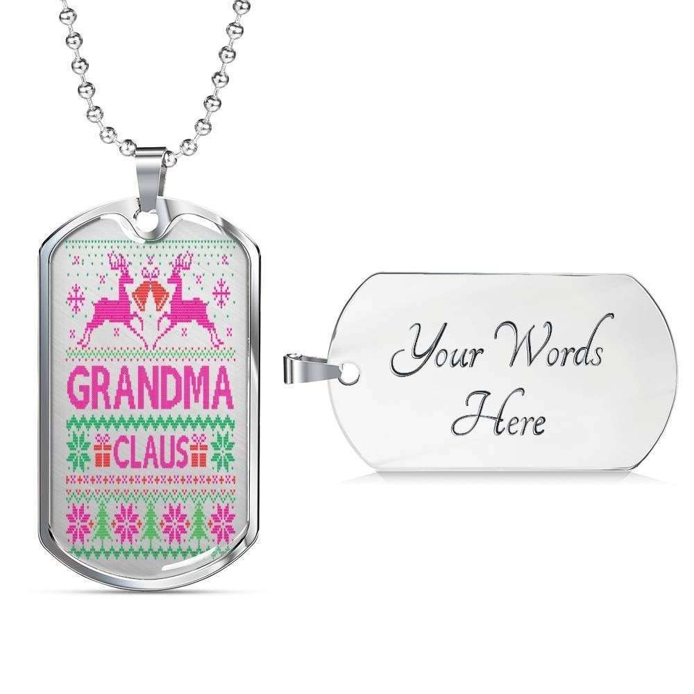 Grandson Dog Tag Custom Picture Custom Picture, Grandma Claus Christmas Gift For Grandson Dog Tag Custom Picture Necklace Gifts for Grandson Rakva