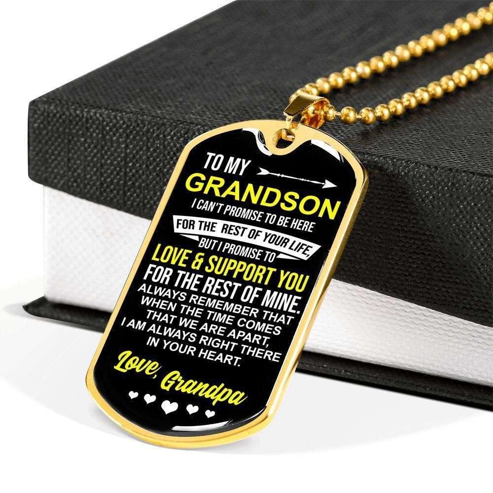 Grandson Dog Tag Custom Picture Custom Picture, Grandpa Gift For Grandson Dog Tag Custom Picture Necklace I’M Always Right There In Your Heart Gifts for Grandson Rakva
