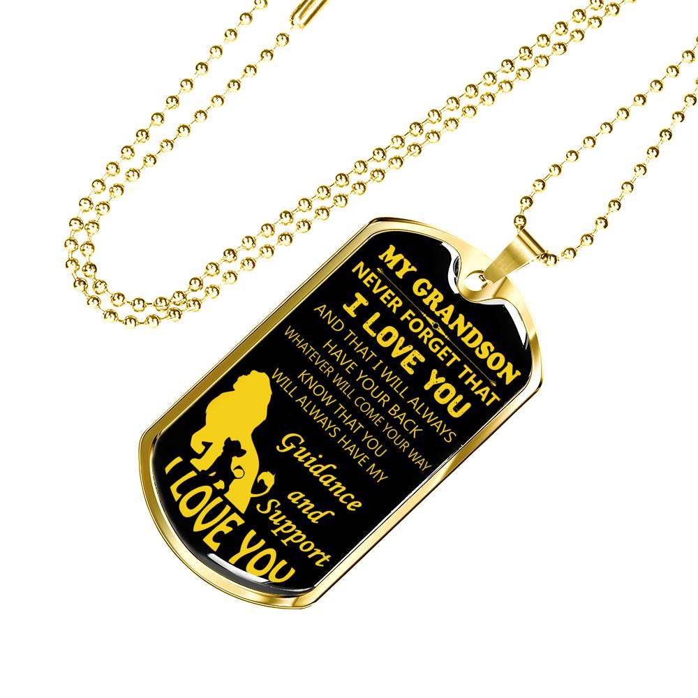 Grandson Dog Tag, Dog Tag For Grandson: Necklace Gift For Grandson Dog Tag-15 Gifts for Grandson Rakva